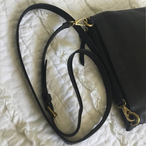 Fossil Black Leather Multi Pocket Crossbody Bag - Picture 11 of 12